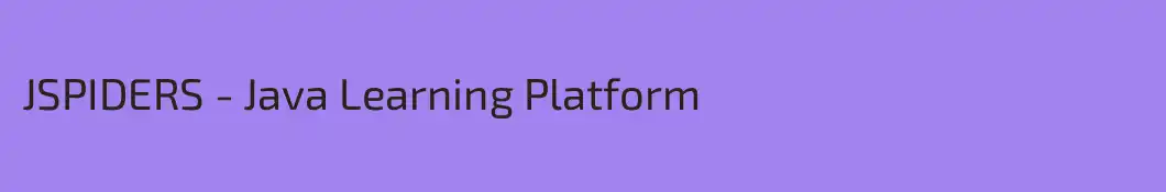 JSPIDERS - Java Learning Platform